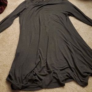 Long dark grey pocket dress